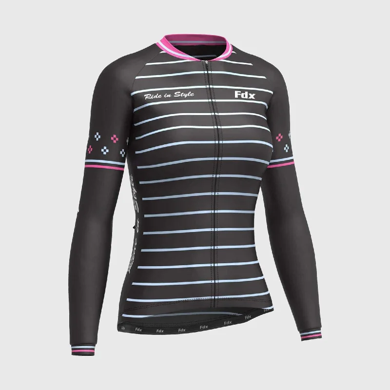 Fdx Ripple Women's & Girl's Pink Thermal Roubaix Long Sleeve Cycling Jersey