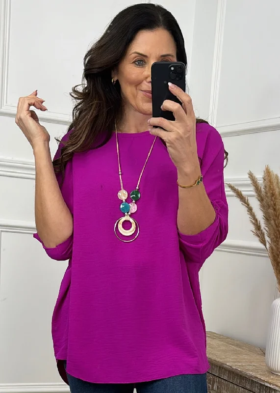 Charlie Magenta Necklace Blouse