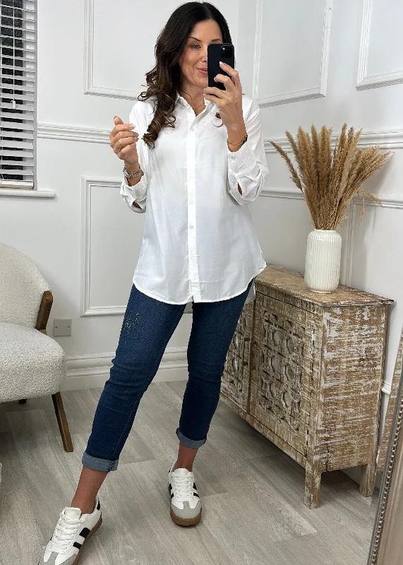 Henrietta White Long Sleeve Shirt