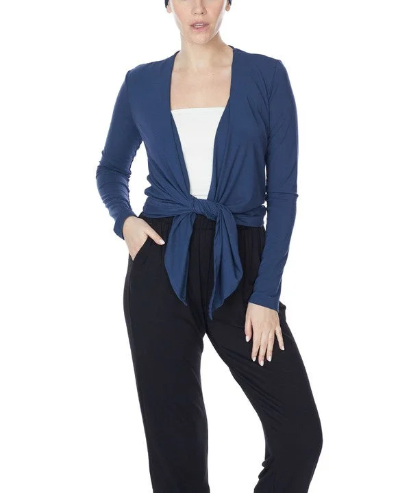 Bamboo Simple Tie Front Cardigan