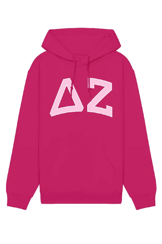 Delta Zeta Pink Rowing Letters Hoodie