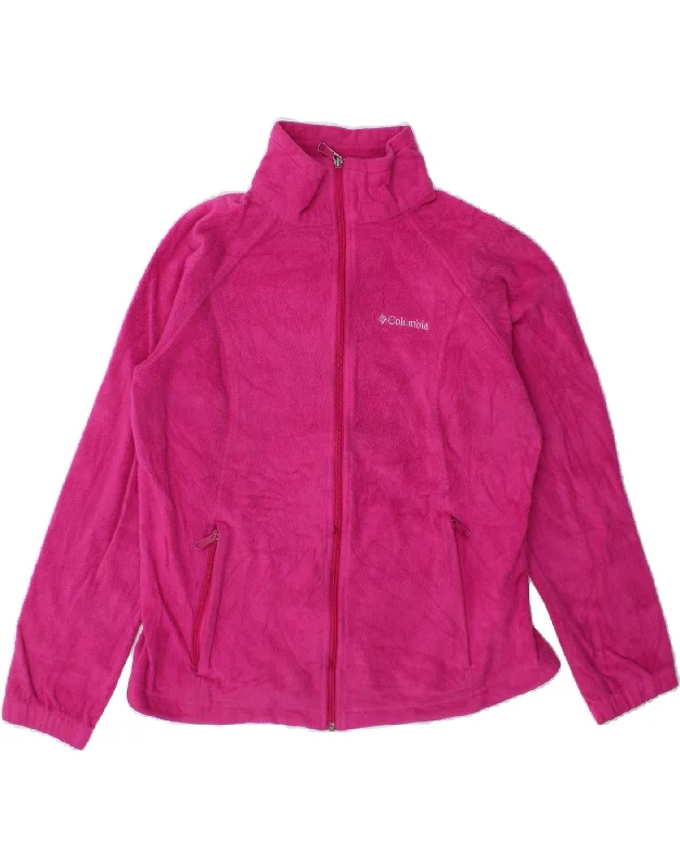 COLUMBIA Womens Fleece Jacket UK 16 Large Pink Polyester