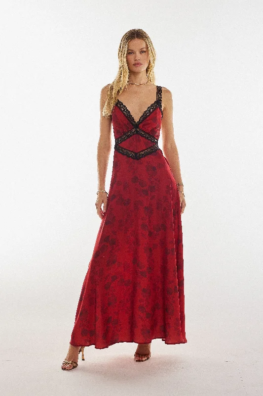 Selena Dress in Red Currant