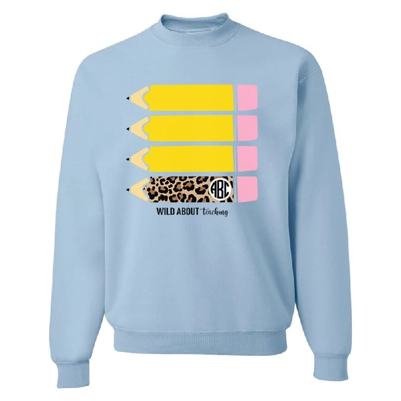 Monogrammed 'Wild About Teaching' Crewneck Sweatshirt