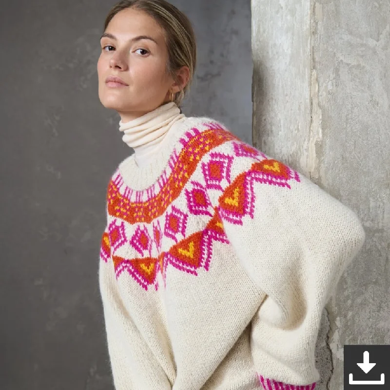 Oversized Norweger-Pullover Strickset - Lana Grossa (PDF)