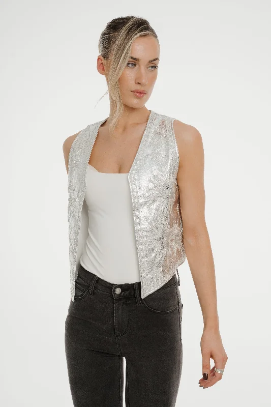 Millie Star Waistcoat In Silver