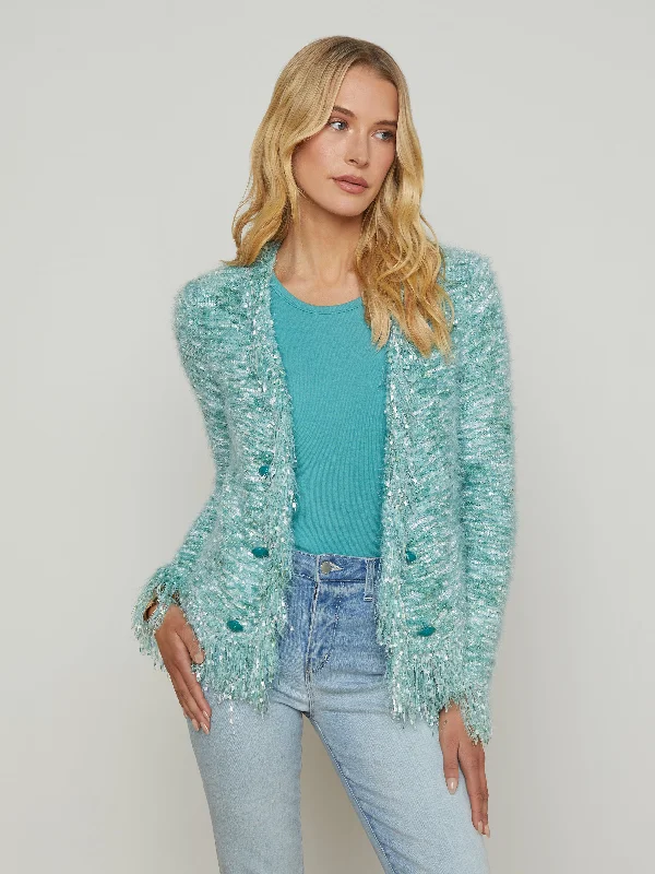 Azure Fringe Cardigan Blazer