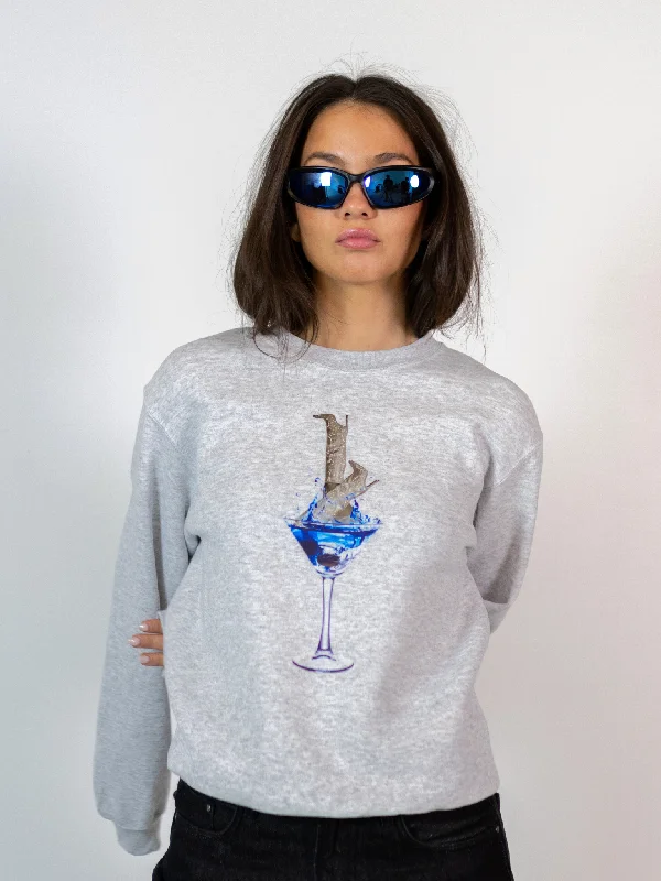 GLAM DRINK SWEATSHIRT - GRÅ