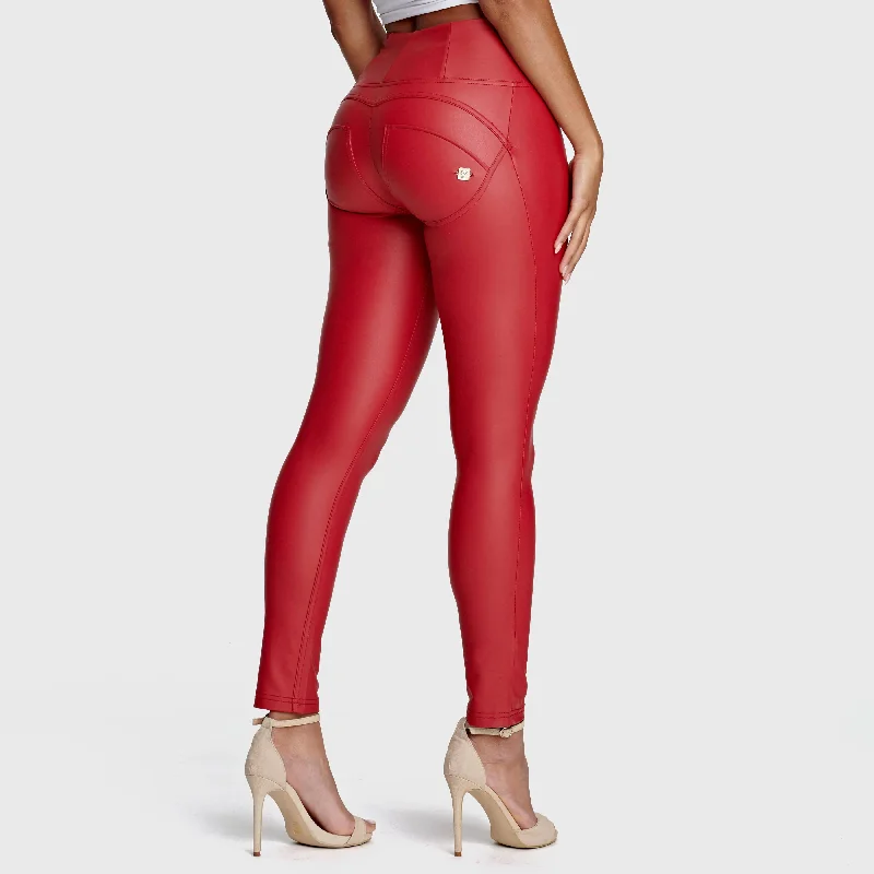 WR.UP® Faux Leather - High Waisted - Full Length - Red