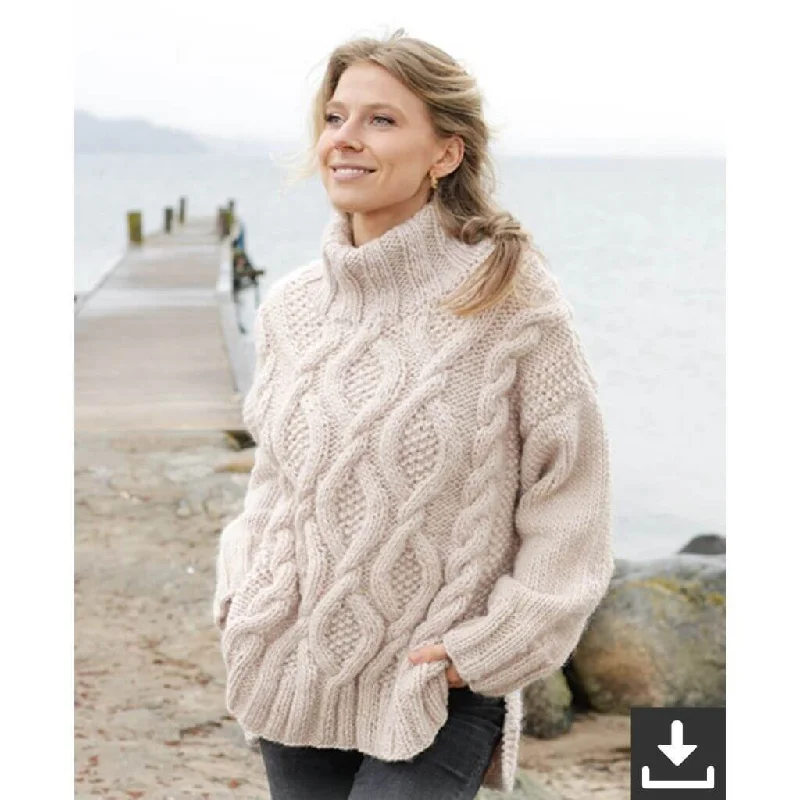 Damen Pullover Cable Beach Sweater Strickanleitung - Drops (PDF)