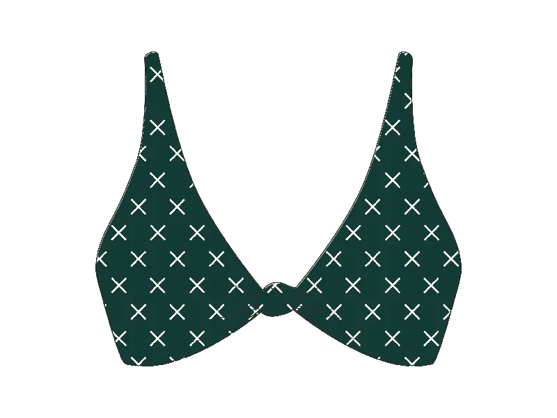 Green Logo Print Twist Top