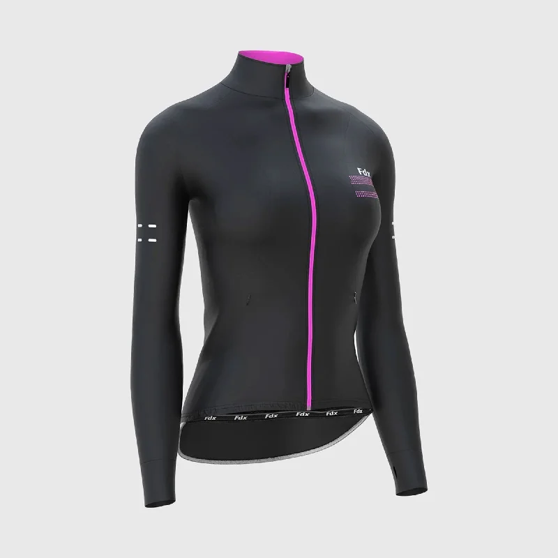 Fdx Arch Women's & Girl's Pink Thermal Roubaix Long Sleeve Cycling Jersey