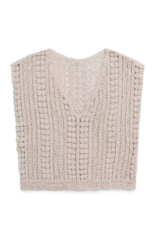 'Bernadette' V-Neck Sleeveless Knitted Vest (2 Colors)