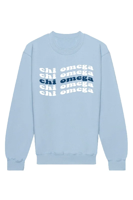 Chi Omega Ride The Wave Crewneck Sweatshirt