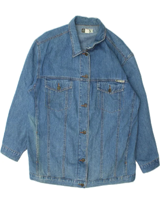 JOHN BANER Womens Big Size Oversized Denim Jacket UK 18 XL  Blue Cotton