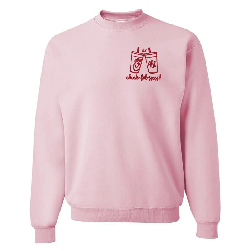 Monogrammed Chick Cheers Crewneck Sweatshirt