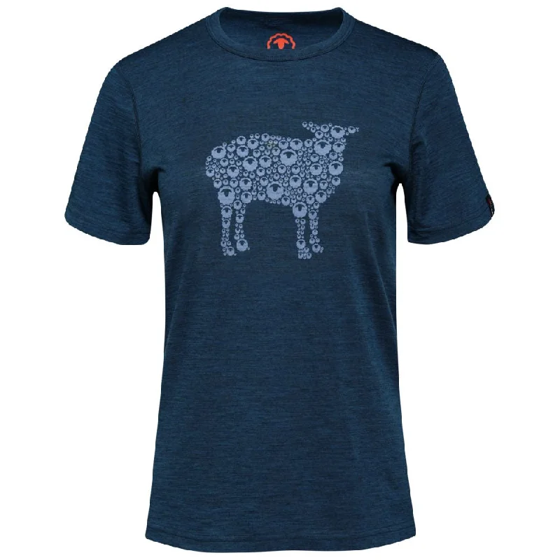 Womens Merino 150 Sheep Tee (Petrol/Sky)