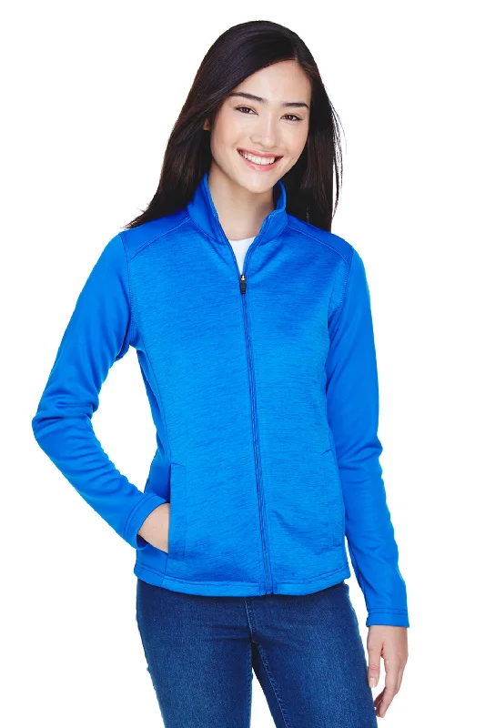 Devon & Jones Womens Newbury Fleece Full Zip Sweatshirt w/ Pockets - French Blue