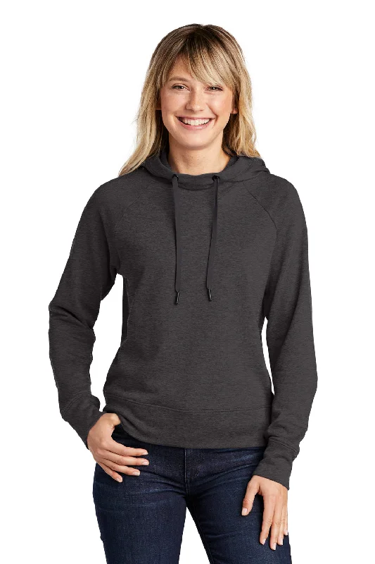 Sport-Tek Womens French Terry Hooded Sweatshirt Hoodie - Heather Black - Closeout