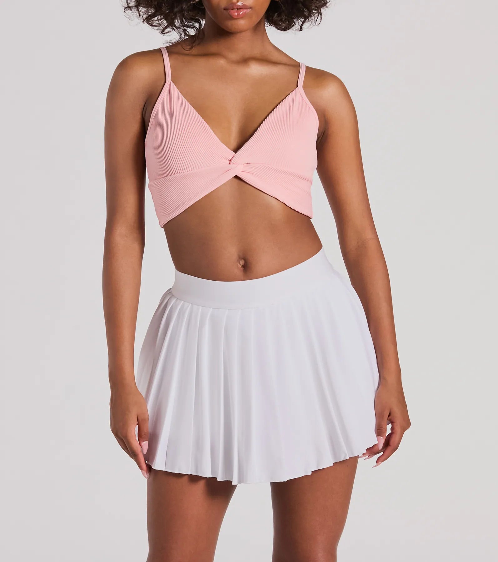 Daily Cute Vibe Twist V-Neck Crop Top