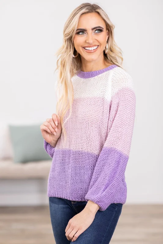 Lavender Colorblock Sweater