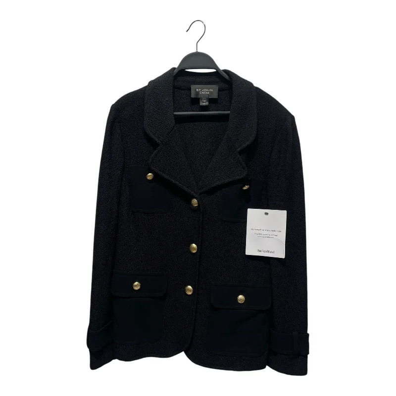 ST.JOHN/Tailored Jkt/14/Polyester/BLK/GOLDEN BUTTONS