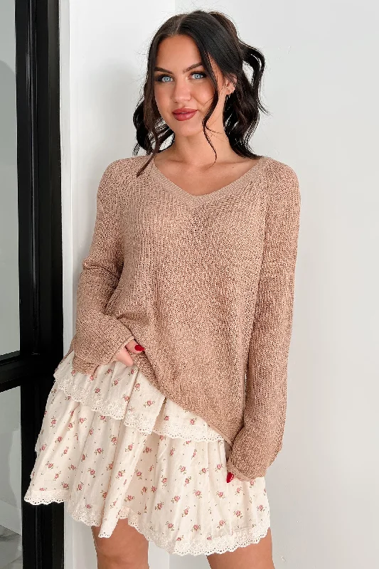 Homey Haven Lightweight Sweater Top (Tan)