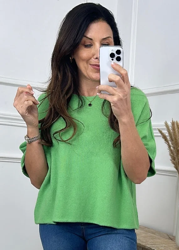 Tilda Forest Green Wide Sleeve Pullover