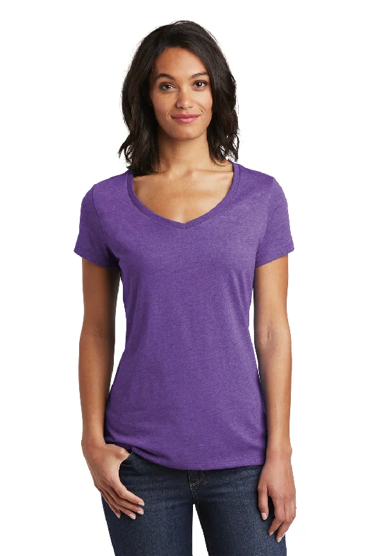 District Womens Very Important Short Sleeve V-Neck T-Shirt - Heather Purple