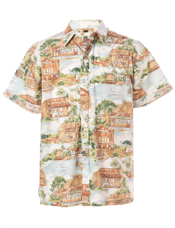 Label Harvey Roll Sleeve Hawaiian Shirt